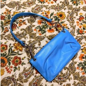 Wilsons Leather Maxima Blue O-Ring Shoulder Bag Minimalist Y2K Handbag